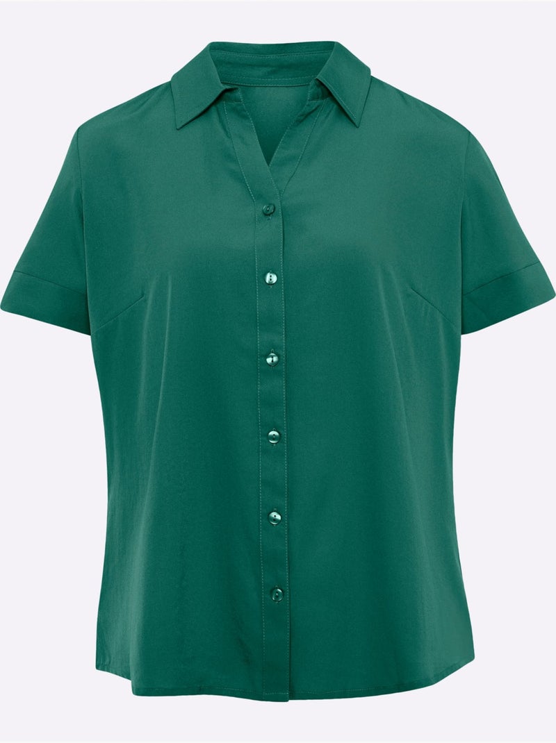 Chemisier Col Chemise Ouvert - Taille Standard - Moda Vilona Vert - Kiabi