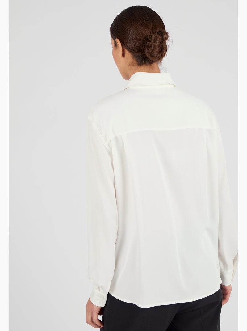 Chemisier col fantaisie pure viscose - Damart Blanc - Kiabi