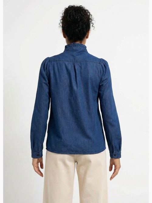 Chemisier col volanté en denim léger - Afibel - Kiabi Chemisier col volanté en denim léger - Afibel - Kiabi