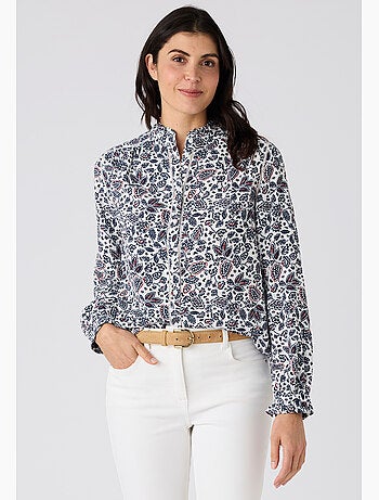 Chemisier col volanté pure viscose Lenzing(TM) EcoVero(TM) - Damart