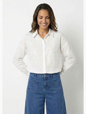 Chemisier coton avec broderie anglaise - AFIBEL