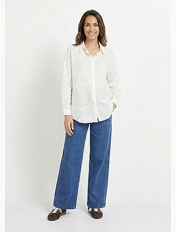 Chemisier coton avec broderie anglaise - AFIBEL