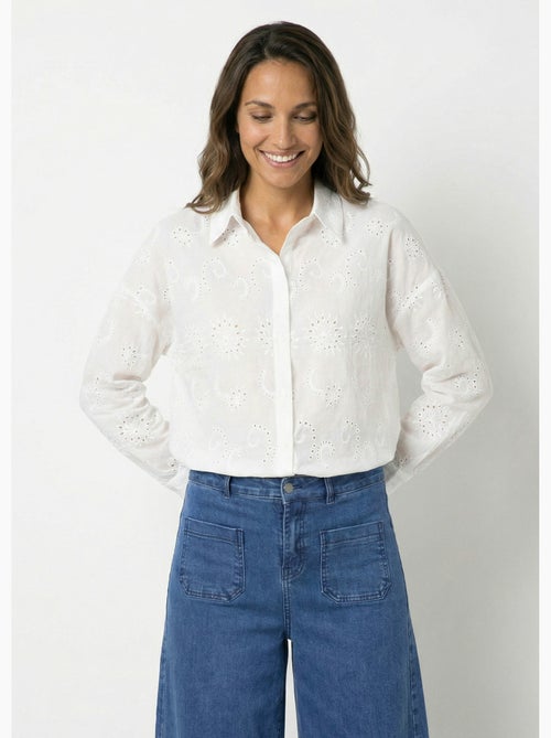 Chemisier coton avec broderie anglaise - AFIBEL - Kiabi