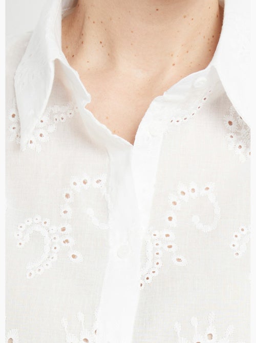Chemisier coton avec broderie anglaise - AFIBEL - Kiabi