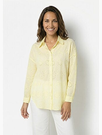 Chemisier coton avec broderie anglaise - AFIBEL