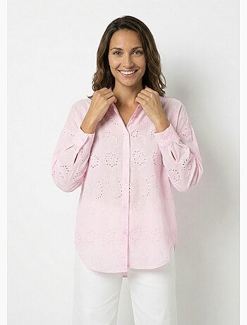 Chemisier coton avec broderie anglaise - AFIBEL