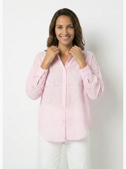 Chemisier coton avec broderie anglaise - AFIBEL - Kiabi Chemisier coton avec broderie anglaise - AFIBEL - Kiabi