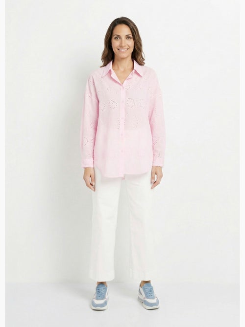 Chemisier coton avec broderie anglaise - AFIBEL - Kiabi Chemisier coton avec broderie anglaise - AFIBEL - Kiabi