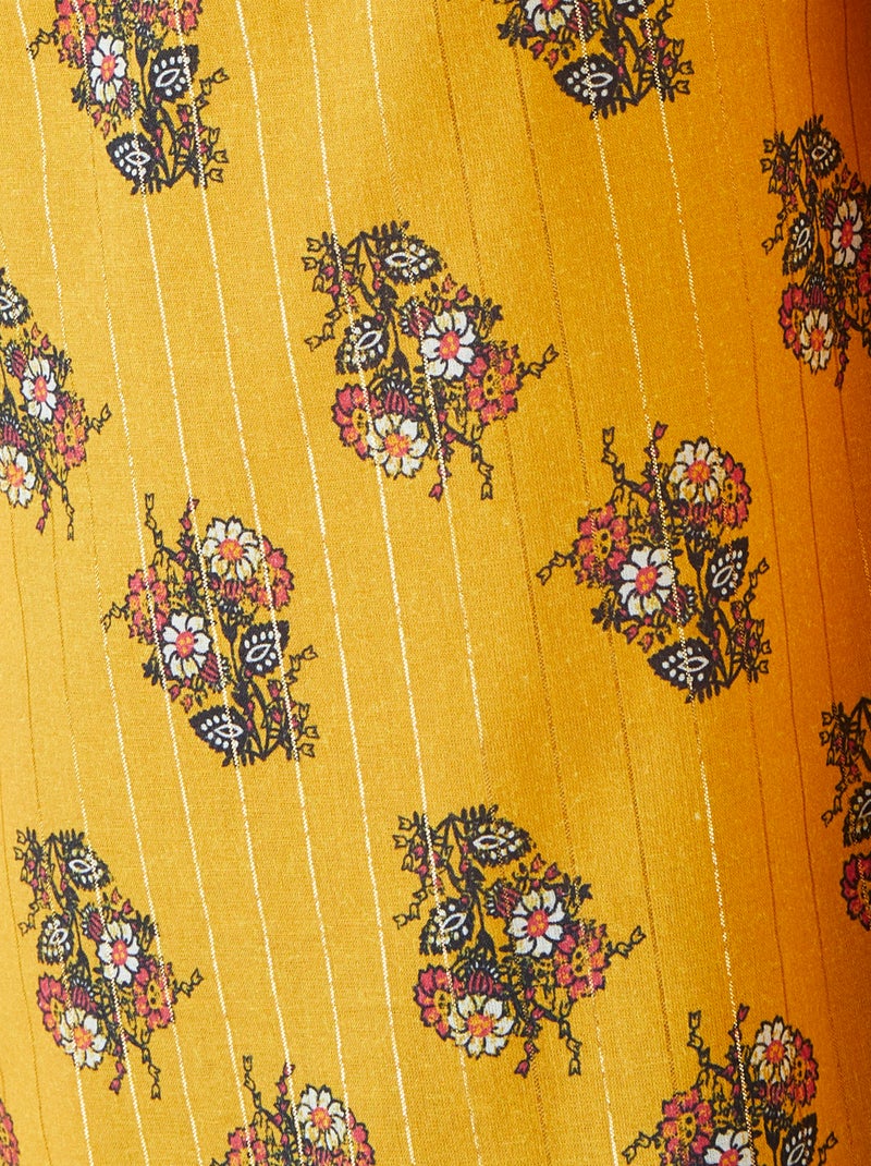 Chemisier coton rayures brillantes - damart Jaune - Kiabi
