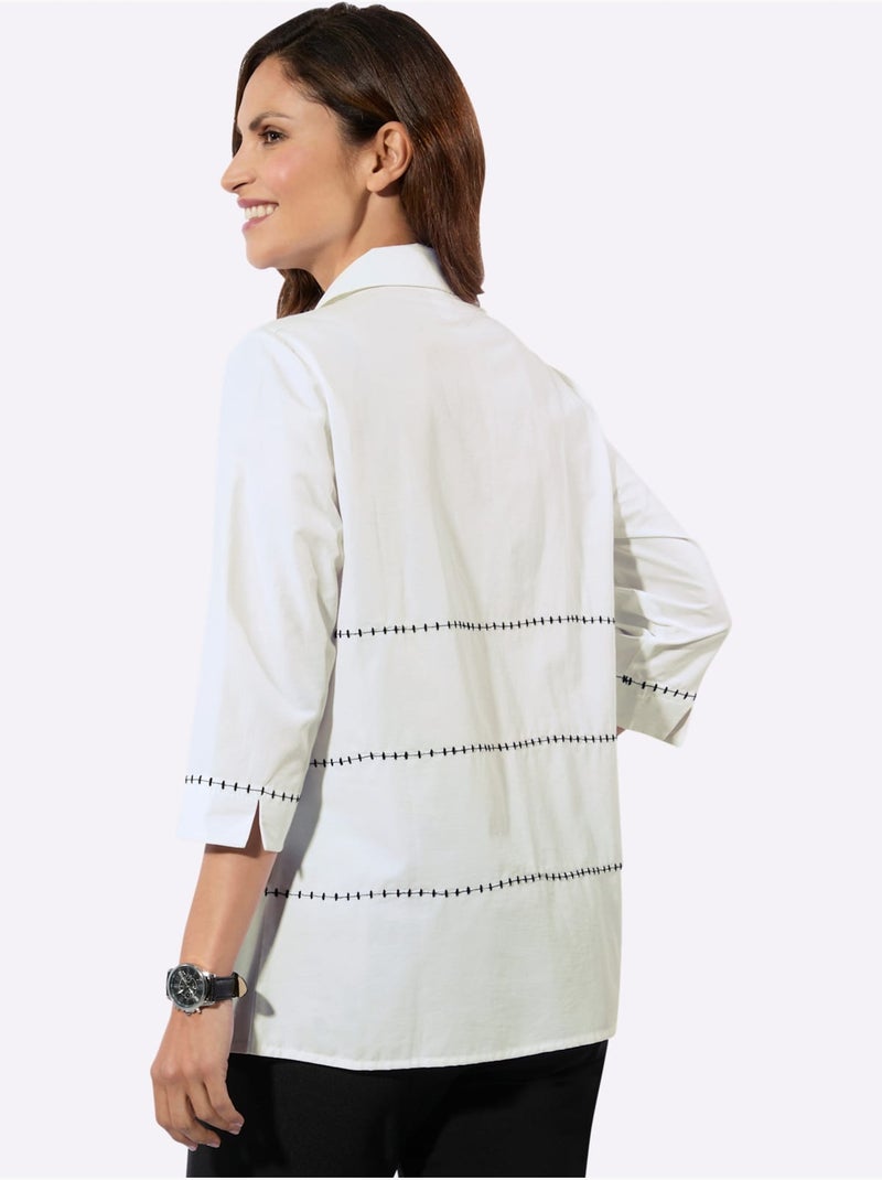 Chemisier Cotton Made In Africa - Taille Standard - Witt Noir Ecru - Kiabi