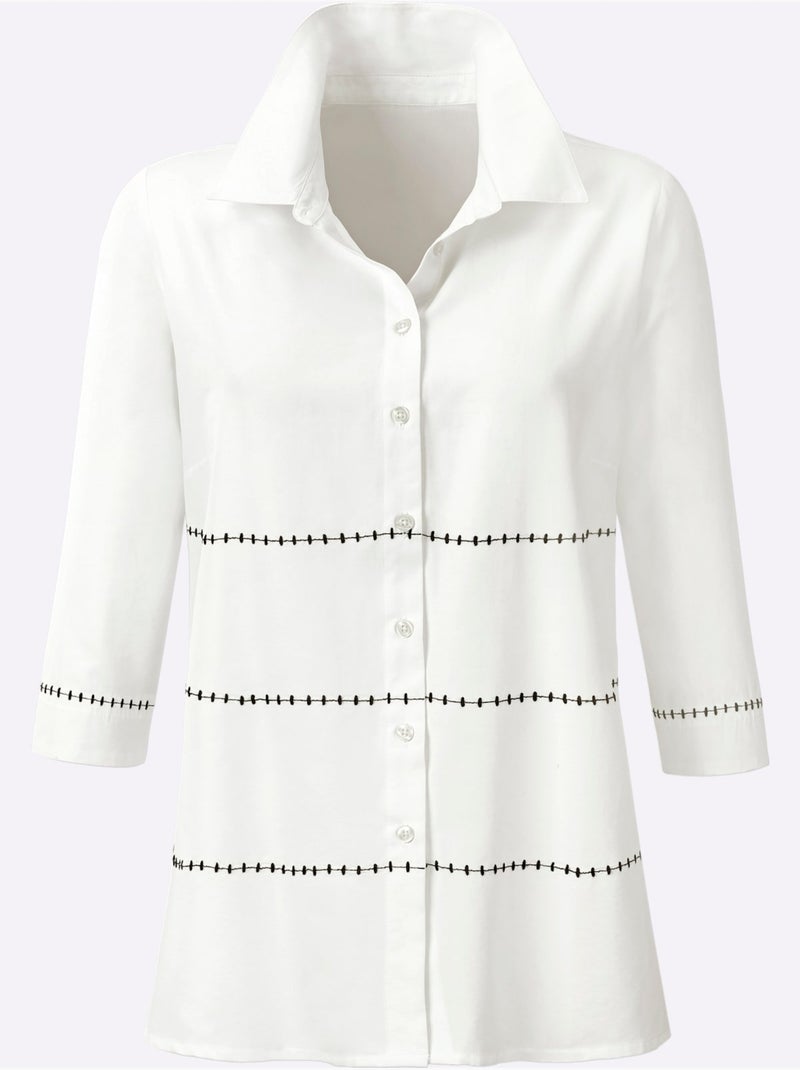 Chemisier Cotton Made In Africa - Taille Standard - Witt Noir Ecru - Kiabi