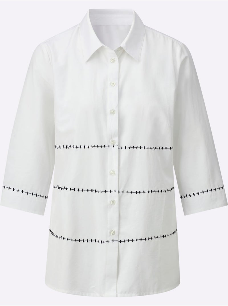 Chemisier Cotton Made In Africa - Taille Standard - Witt Noir Ecru - Kiabi