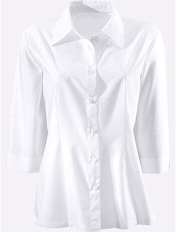Chemisier classique avec col et manches 3/4 à boutons carrés - Taille standard - Moda Vilona