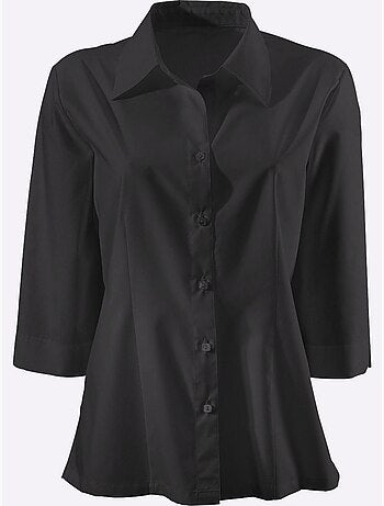 Chemisier classique avec col et manches 3/4 à boutons carrés - Taille standard - Moda Vilona