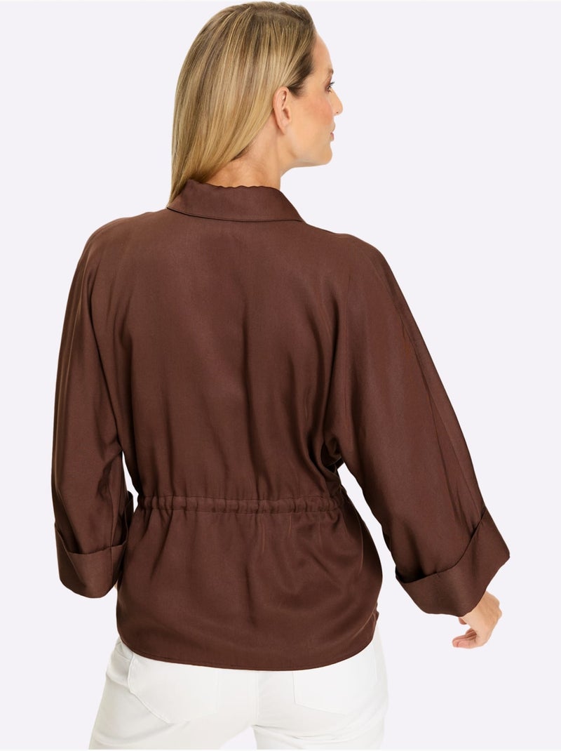 Chemisier Coulisse à La Taille - Taille Standard - Helline Marron/Choco - Kiabi