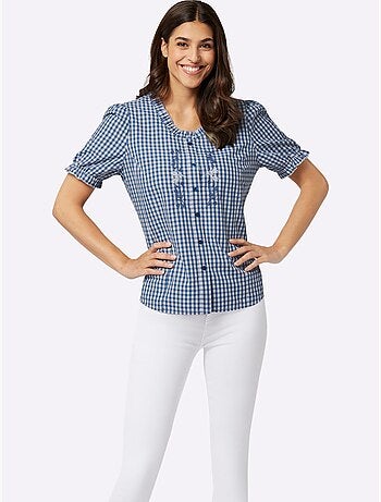 Chemisier Country Finitions Ruchées - Taille Standard - Moda Vilona