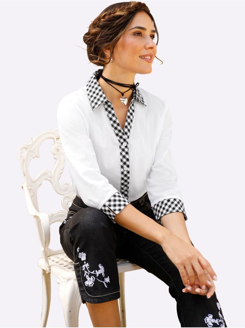 Chemisier Country Uni + Carreaux - Taille Standard - Moda Vilona - Kiabi