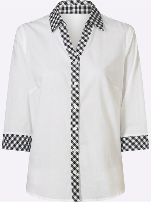 Chemisier Country Uni + Carreaux - Taille Standard - Moda Vilona - Kiabi