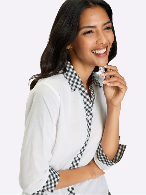 Chemisier Country Uni + Carreaux - Taille Standard - Moda Vilona - Kiabi