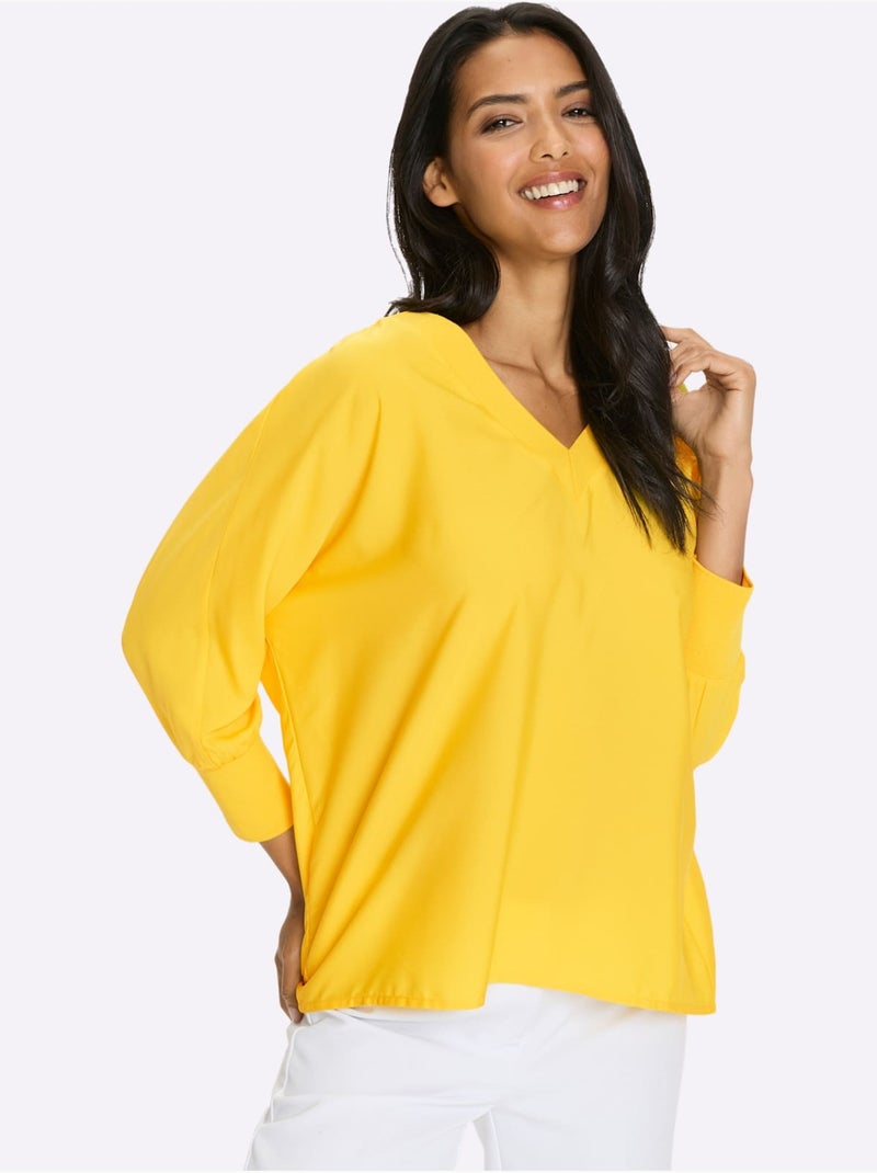 Chemisier coupe ample - taille standard - moda vilona Jaune - Kiabi