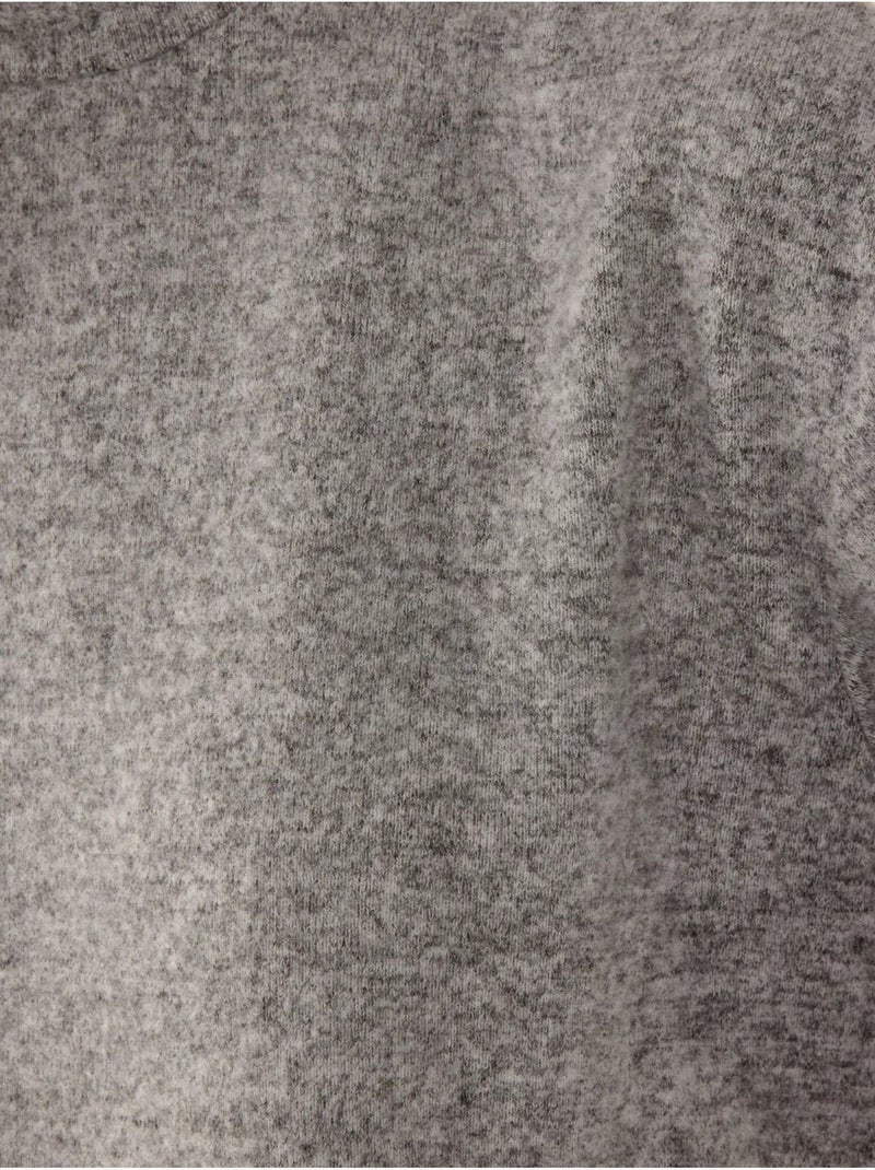 Chemisier court à demi-col roulé et coupe décontractée Gris - Kiabi