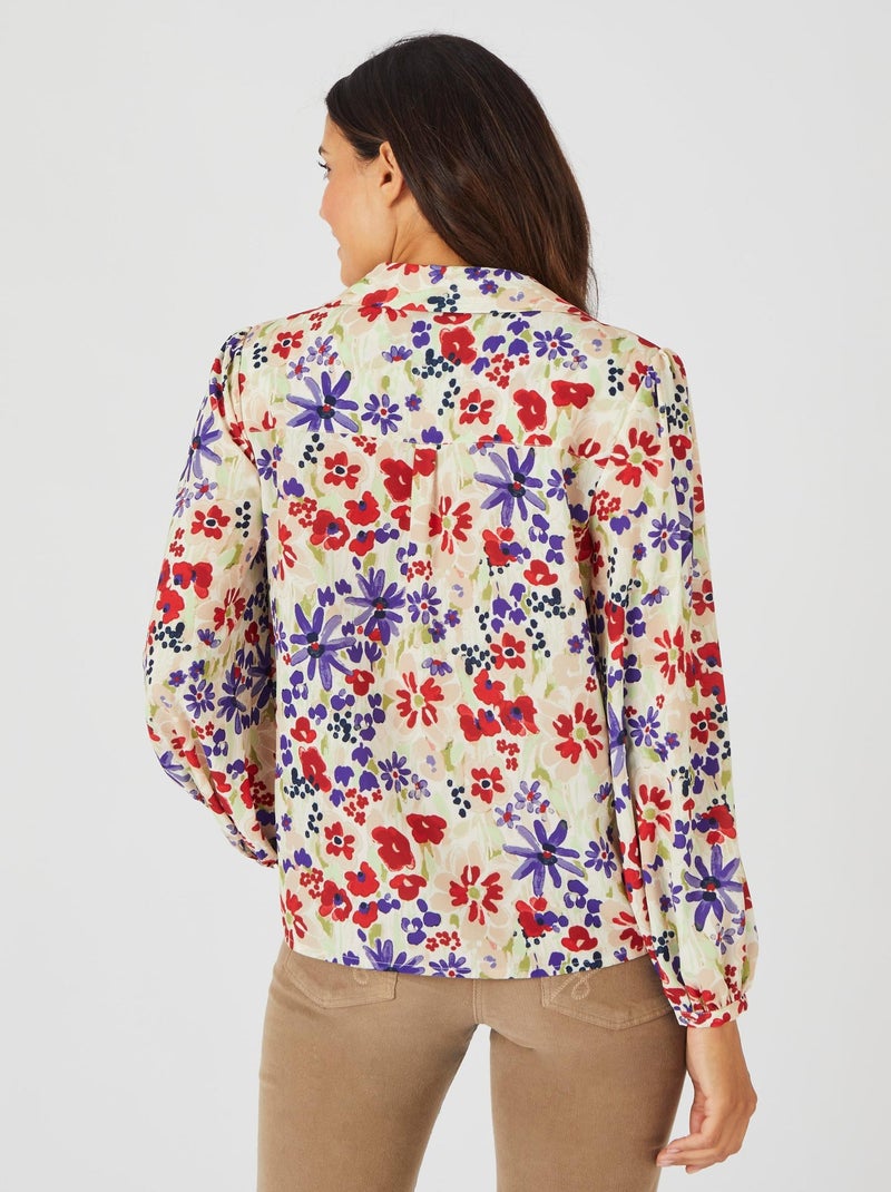 Chemisier crêpe reliéfé - Damart Marron - Kiabi