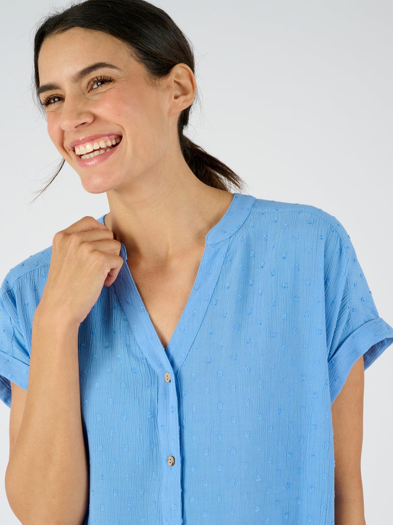 Chemisier crépon *pure viscose Lenzing(TM) EcoVero(TM) - Damart Blanc - Kiabi