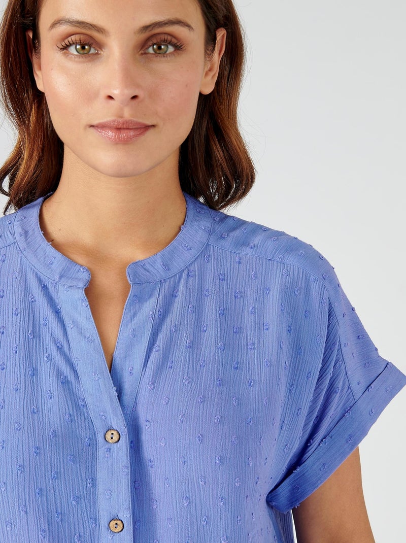 Chemisier crépon *pure viscose Lenzing(TM) EcoVero(TM) - Damart Bleu azur - Kiabi