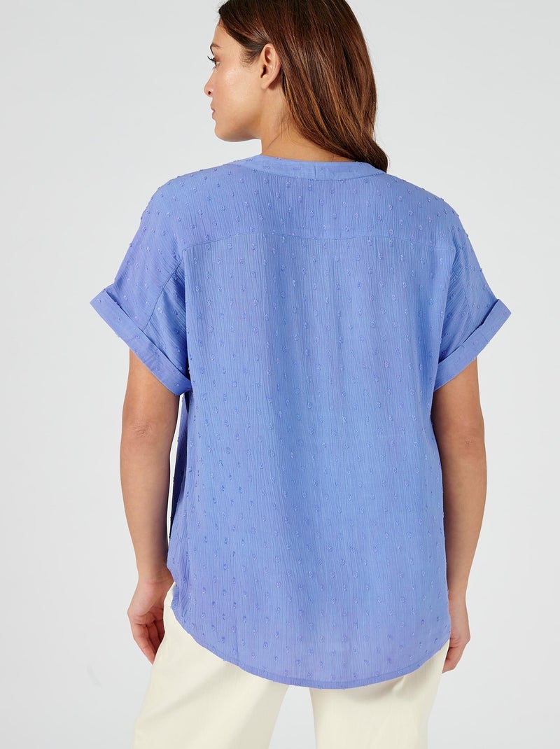 Chemisier crépon *pure viscose Lenzing(TM) EcoVero(TM) - Damart Bleu azur - Kiabi