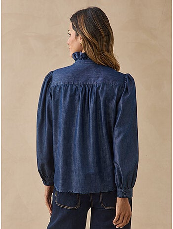 Chemisier denim col volanté - DAXON