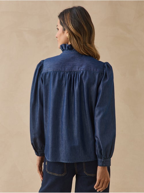 Chemisier denim col volanté - DAXON - Kiabi Chemisier denim col volanté - DAXON - Kiabi