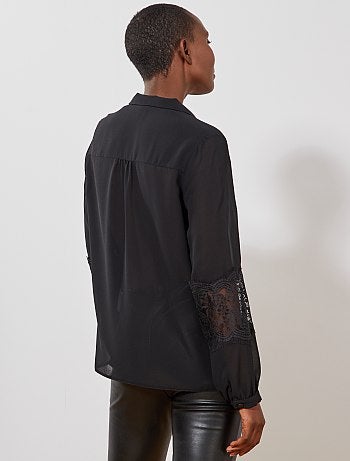 Chemisier dentelle manches - Kiabi