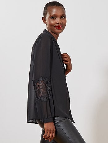 Chemisier dentelle manches - Kiabi