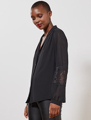 Chemisier dentelle manches - Kiabi