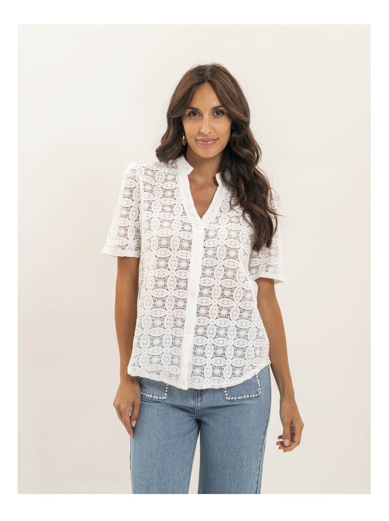 Chemisier dentelle OSSIA Blanc - Kiabi