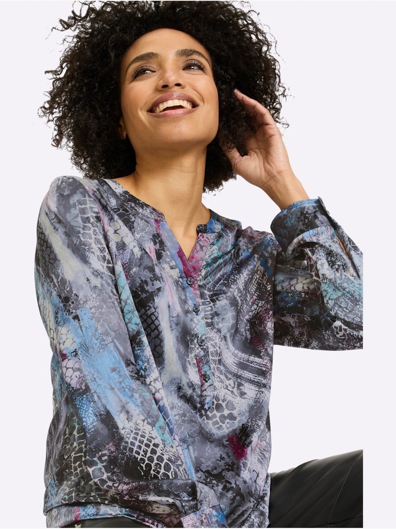 Chemisier design original - taille standard - helline Bleu Beige Bleu - Kiabi