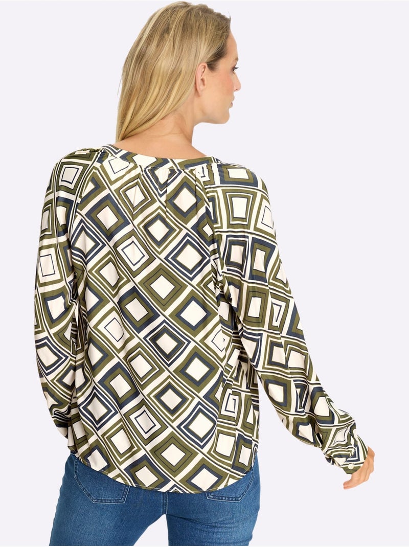 Chemisier D'été Léger - Taille Standard - helline Blanc Kaki - Kiabi