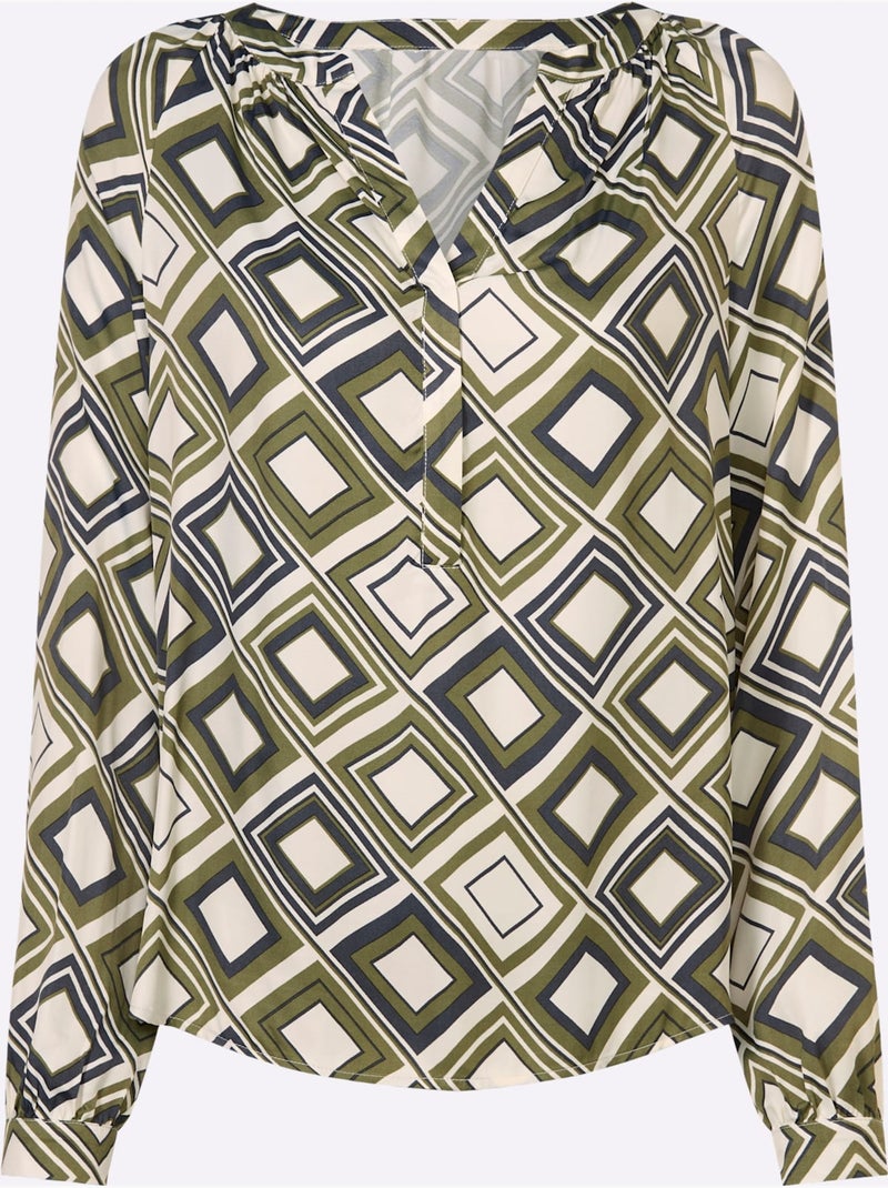 Chemisier D'été Léger - Taille Standard - helline Blanc Kaki - Kiabi