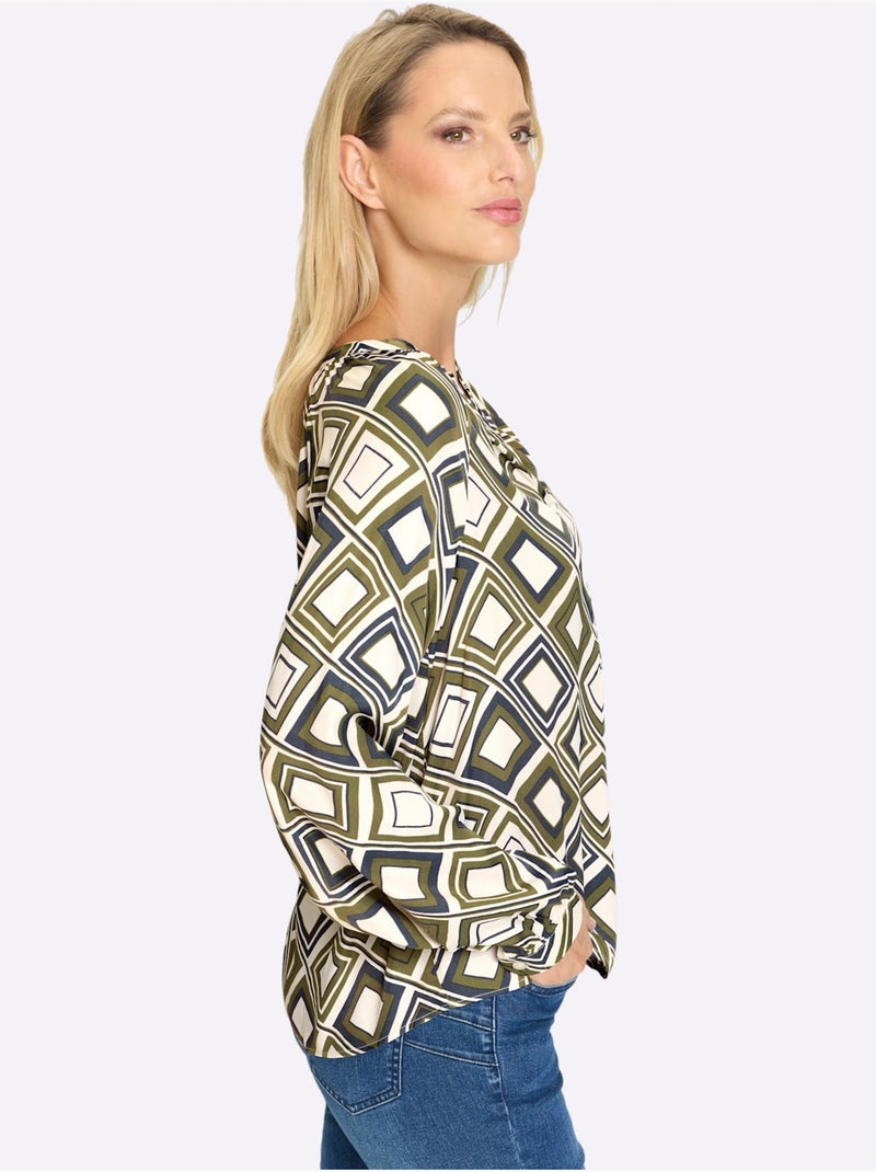 Chemisier D'été Léger - Taille Standard - helline Blanc Kaki - Kiabi