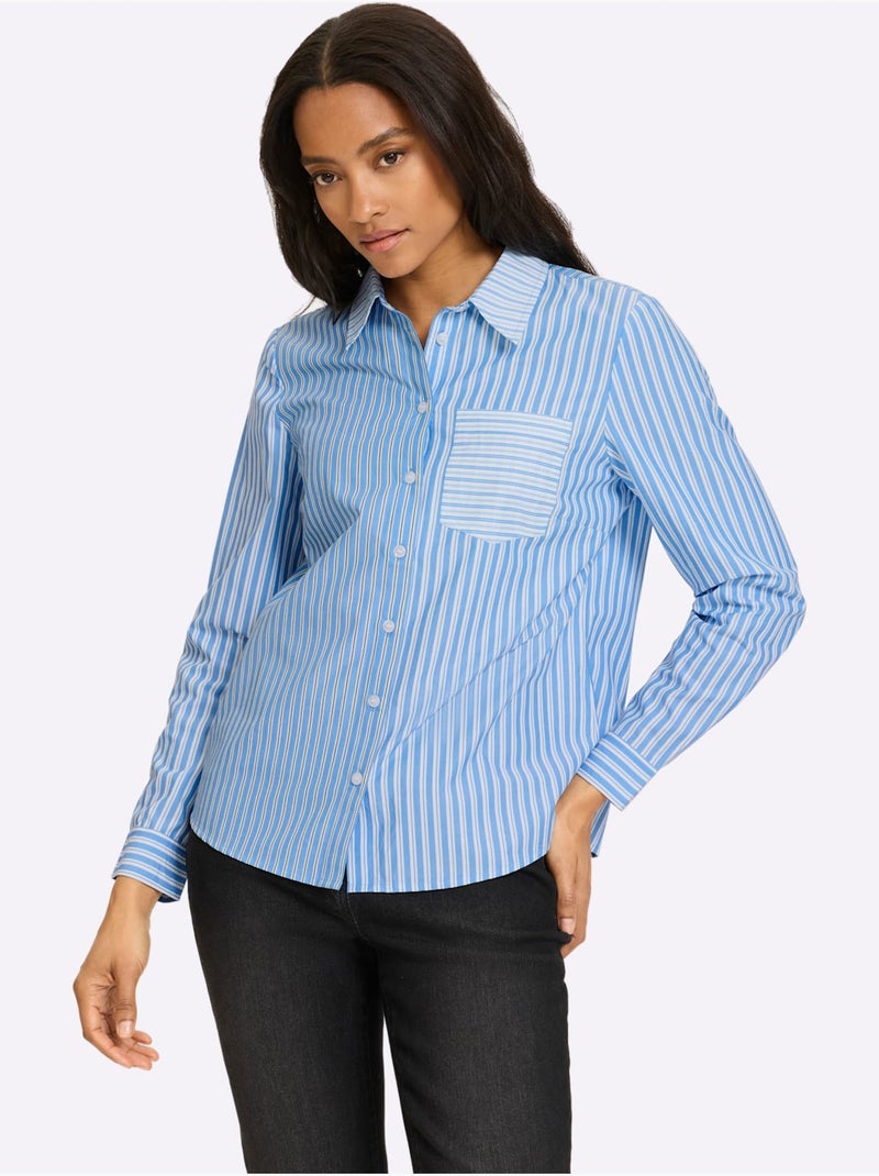 Chemisier Différentes Rayures - Taille Standard - Helline Bleu Ecru - Kiabi