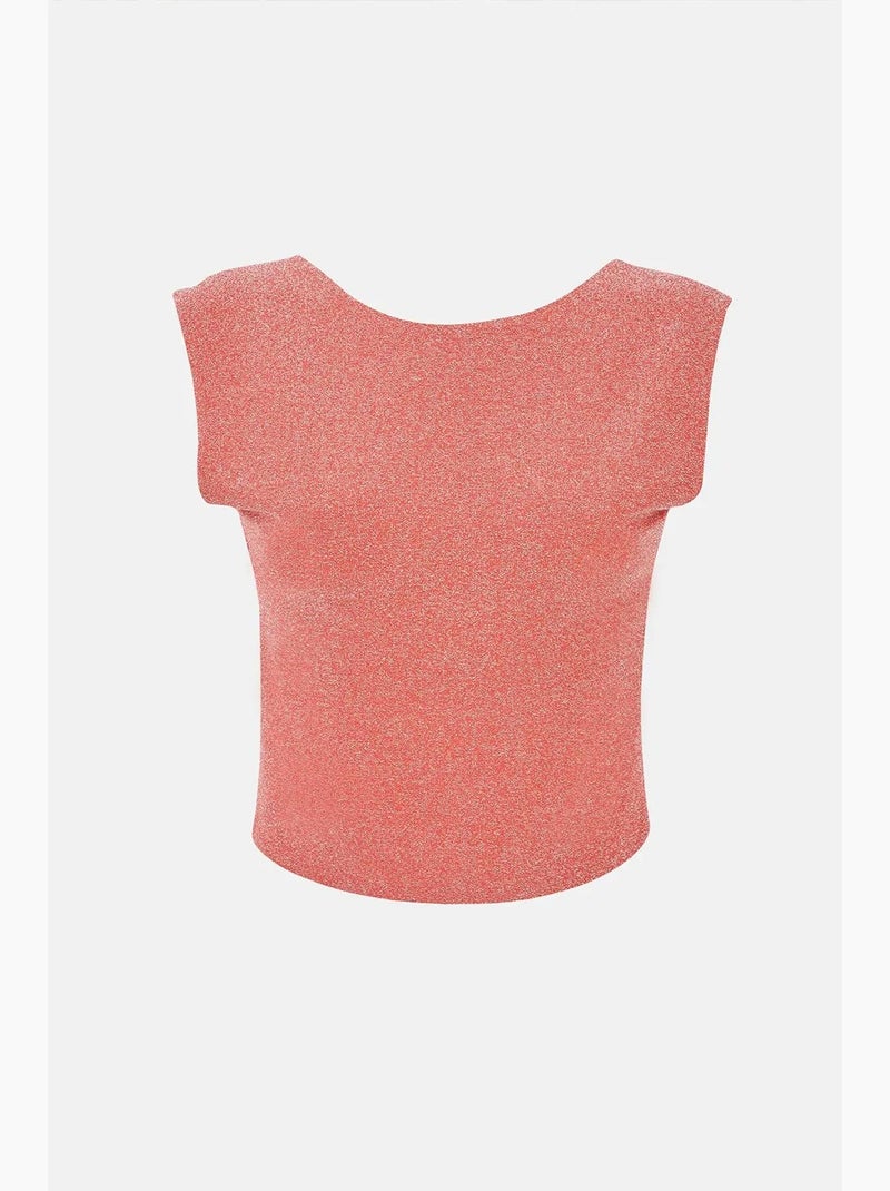 Chemisier dos nu en lurex hiccup Rose - Kiabi