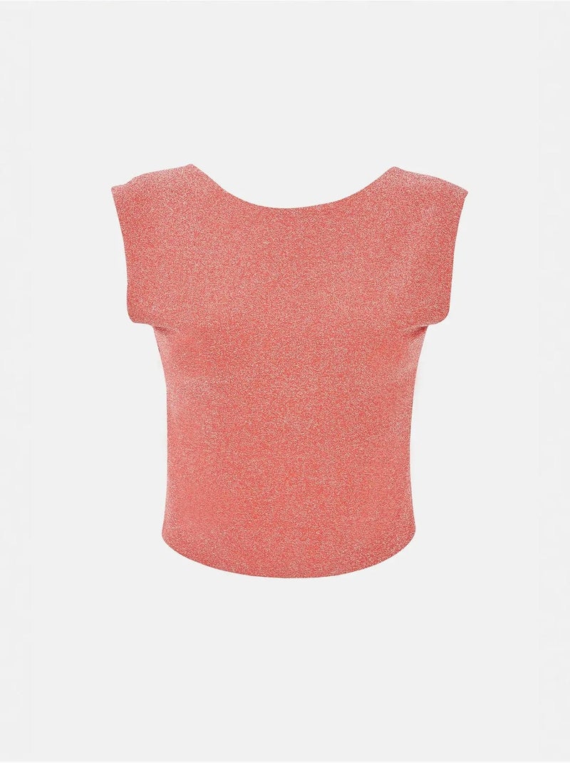 Chemisier dos nu en lurex Rose - Kiabi