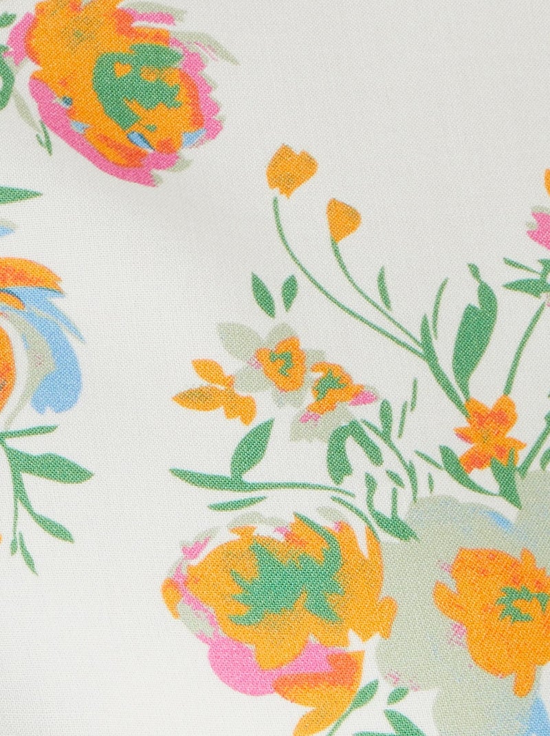 Chemisier doux imprimé fleurs - Damart Blanc Ecru - Kiabi