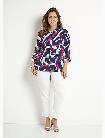 Chemisier droit graphique manches 3/4 - Afibel