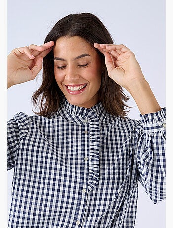 Chemisier effet gaufré à petits carreaux - Damart