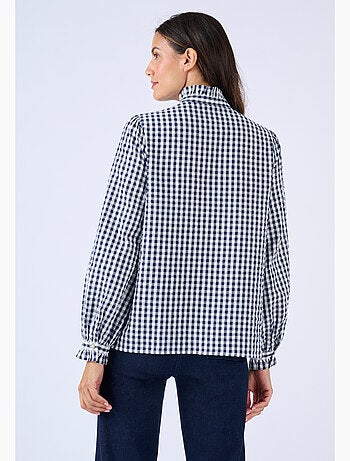 Chemisier effet gaufré à petits carreaux - Damart