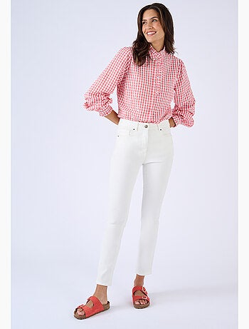 Chemisier effet gaufré à petits carreaux - Damart