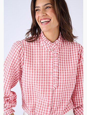 Chemisier effet gaufré à petits carreaux - Damart