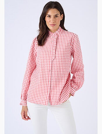 Chemisier effet gaufré à petits carreaux - Damart