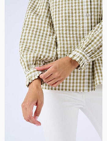 Chemisier effet gaufré à petits carreaux - Damart